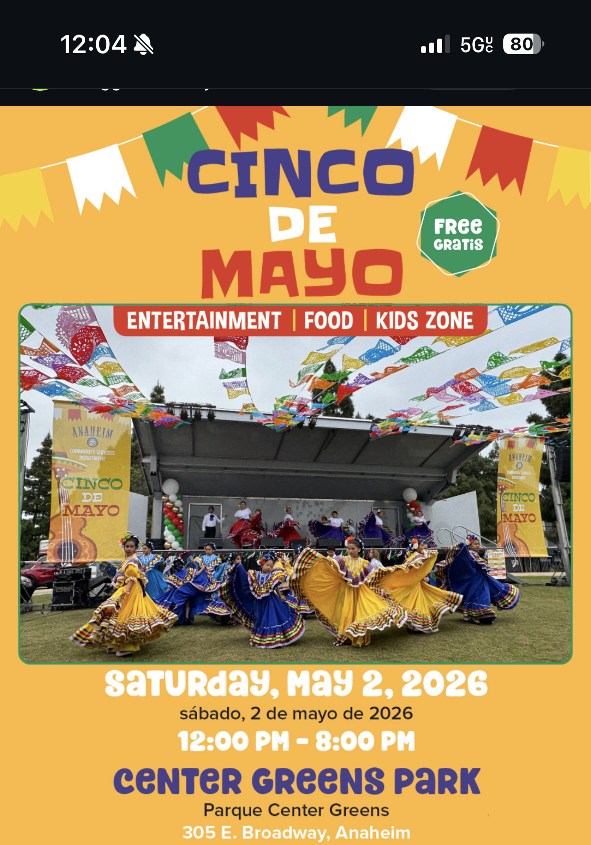 Cinco de Mayo Celebration at Center Greens Park - Anaheim