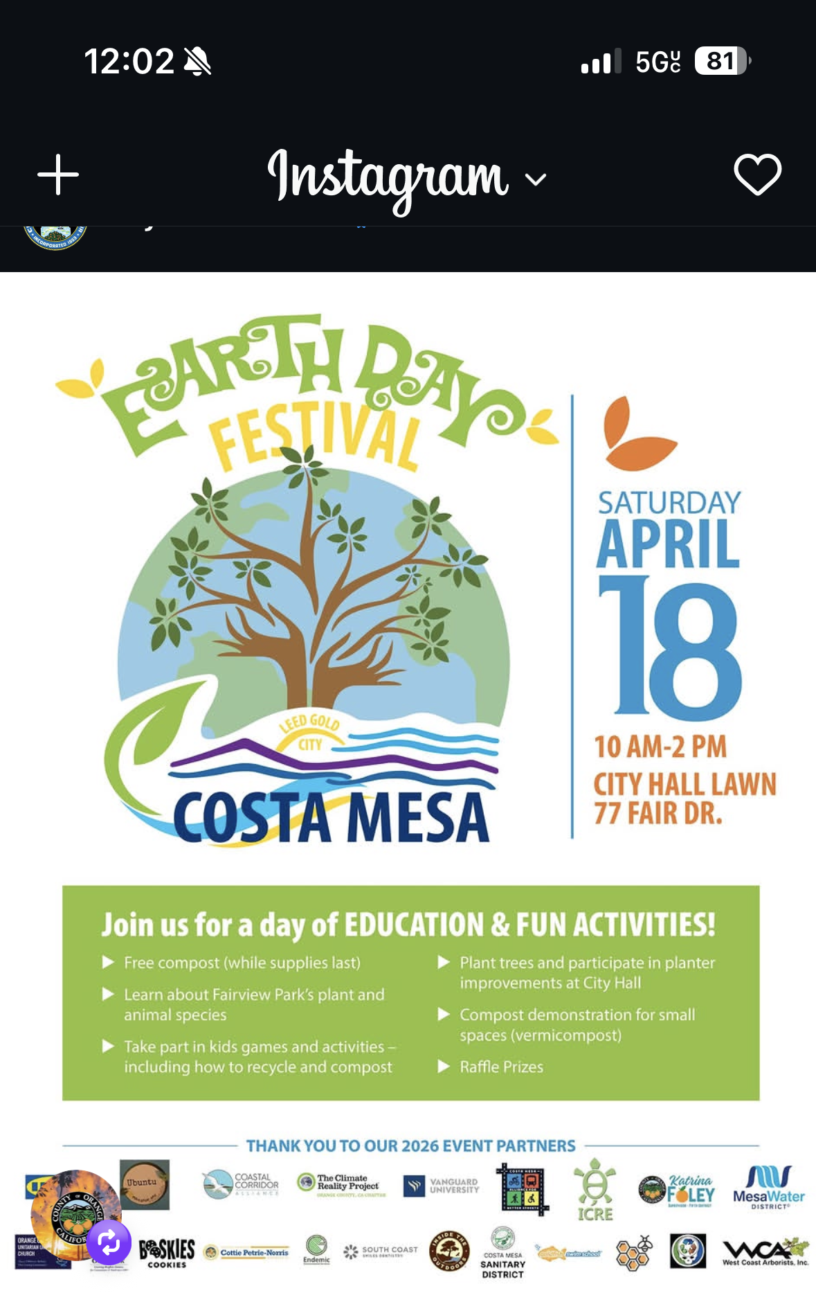 Costa Mesa Earth Day Festival