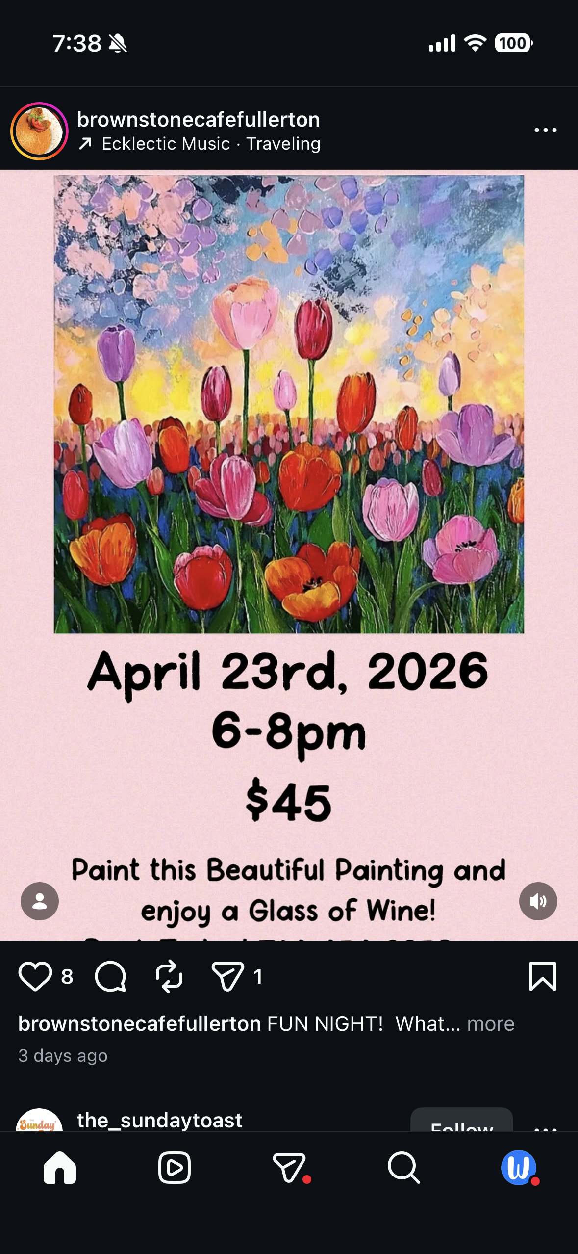 Paint & Wine Night at Brownstone Cafe