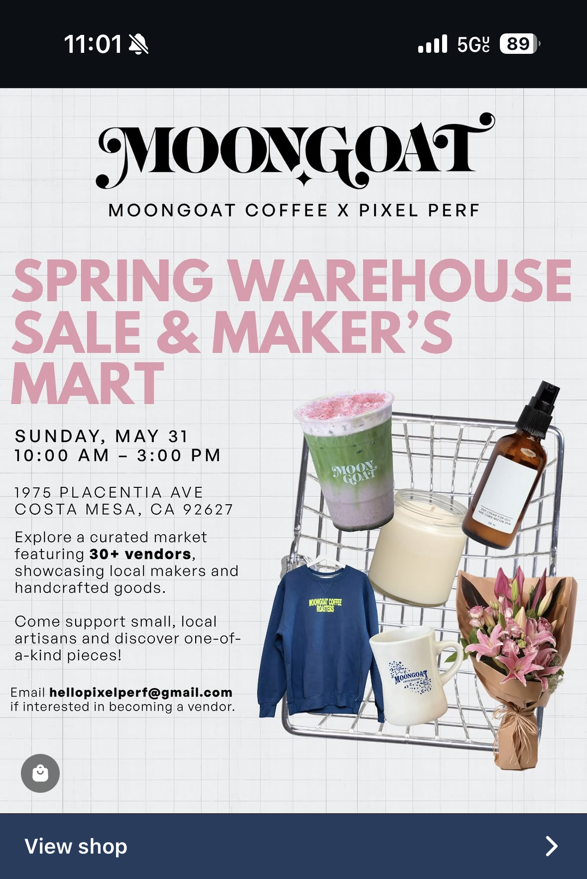 MoonGoat x Pixel Perf: Spring Warehouse Sale & Maker's Mart